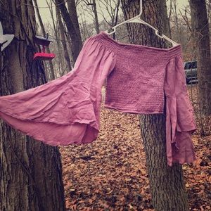 Bell sleeved crop top